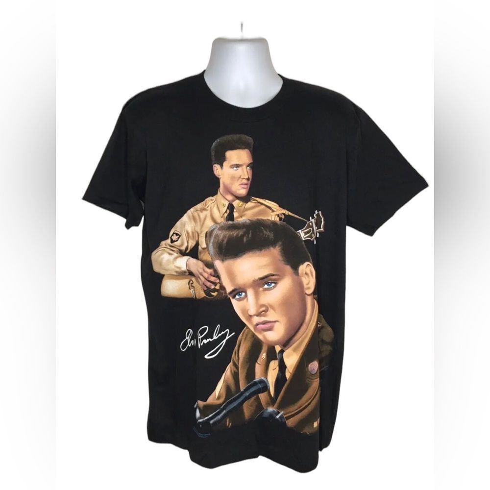 NEW! Vintage Elvis Presley Army G I Blues Shirt L Tennessee River Gold Tag 1995